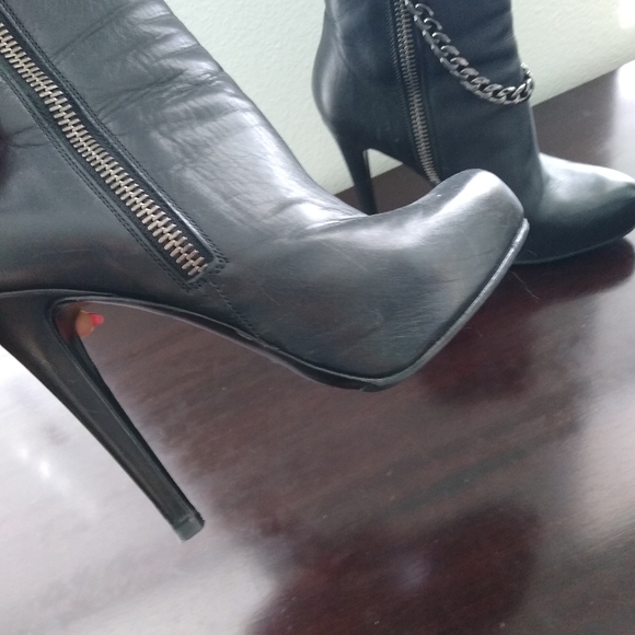 All Saints Koko black leather platform bootie size 7 - Picture 6 of 9